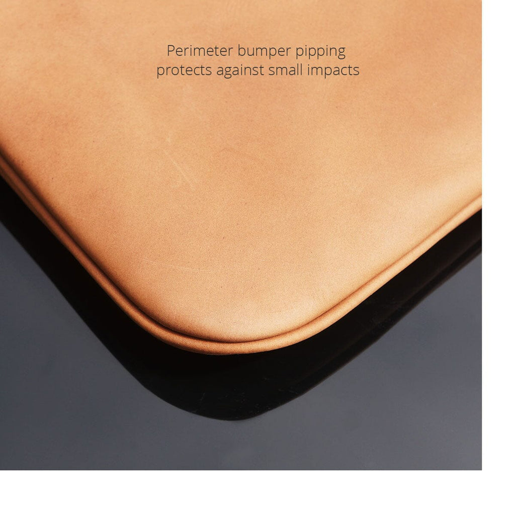 The bumper piping of the MacCase 13-inch iPad Pro leather sleeve