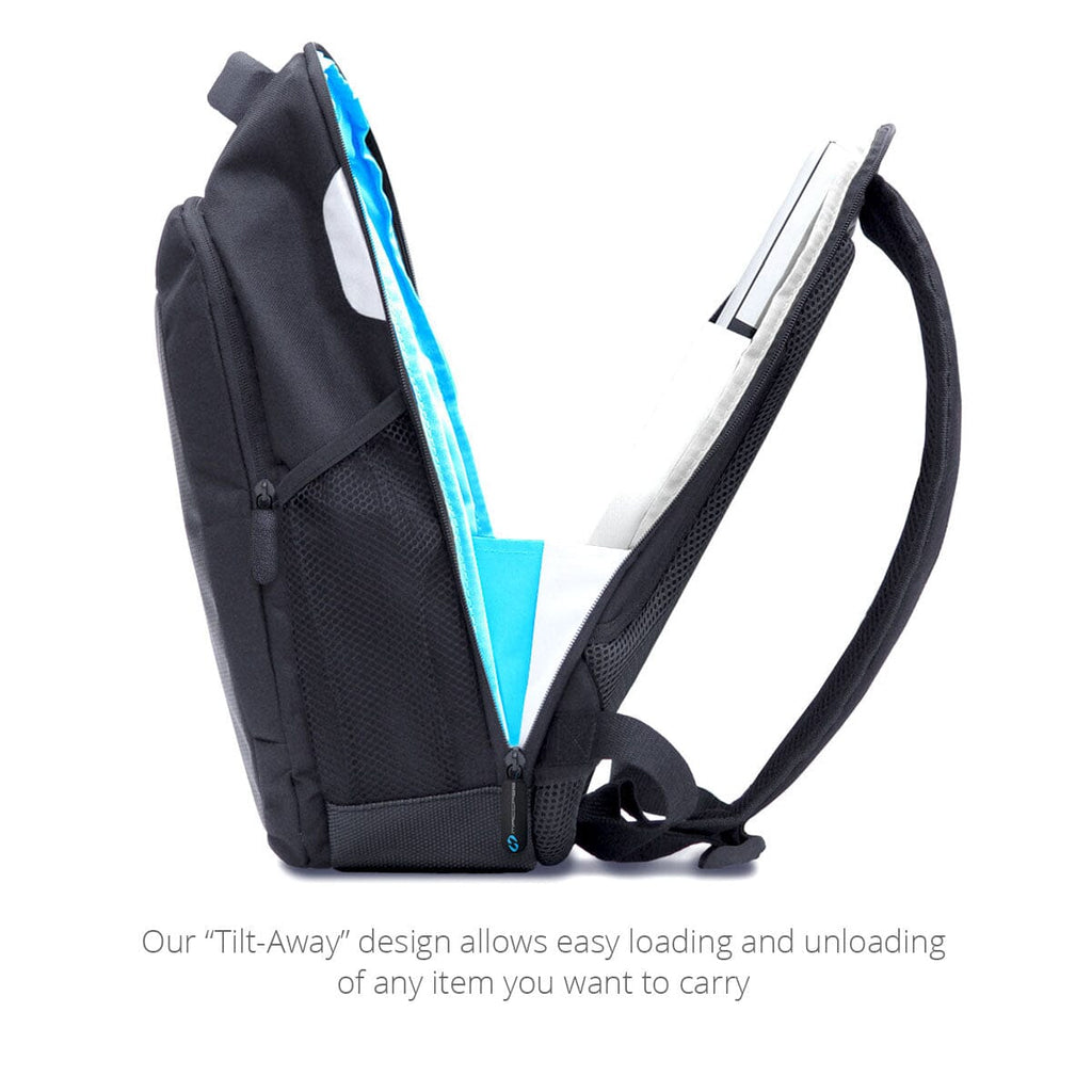 The exclusive "Tilt-Away" design of the MacCase 13 MacBook Backpack