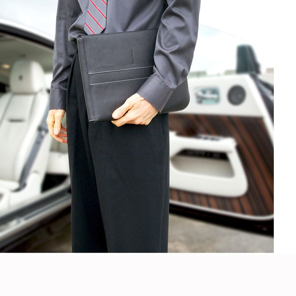 MacCase 13 iPad Pro leather sleeve shown in black