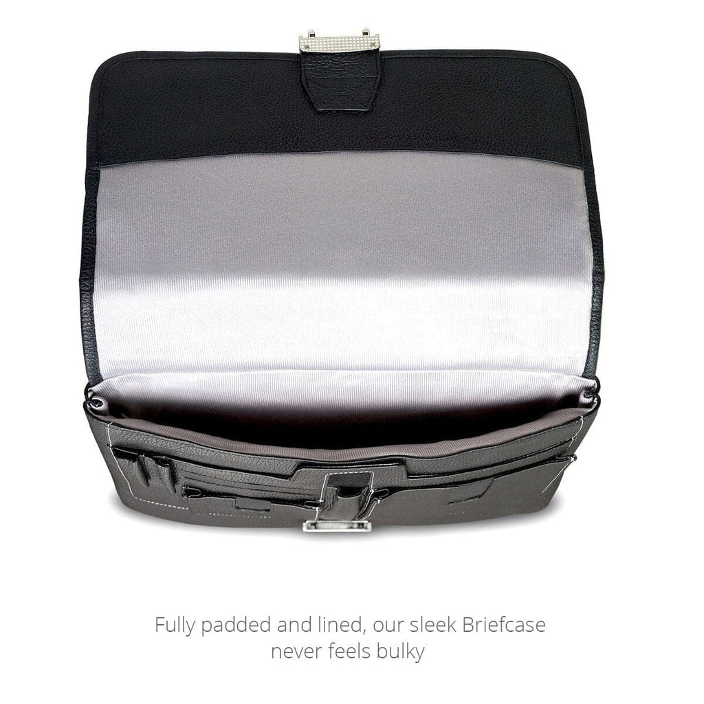 The interior of the MacCase iPad Briefcase is fully padded and lined