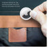 Detail of the Air Tag pocket located inside the MacCase Premium Leather iPad Messenger Bag