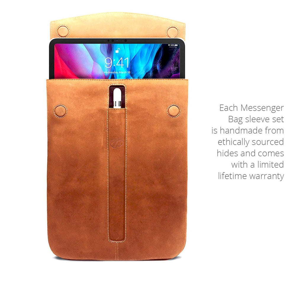Front view of the iPad Pro Sleeve shown in Vintage Brown