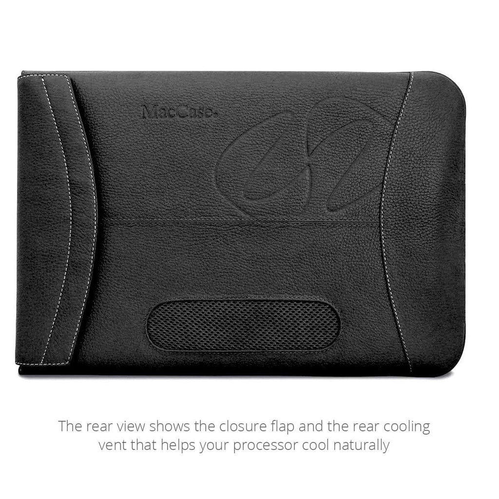 Rear view of the Premium Leather MacBook Sleeve by MacCase