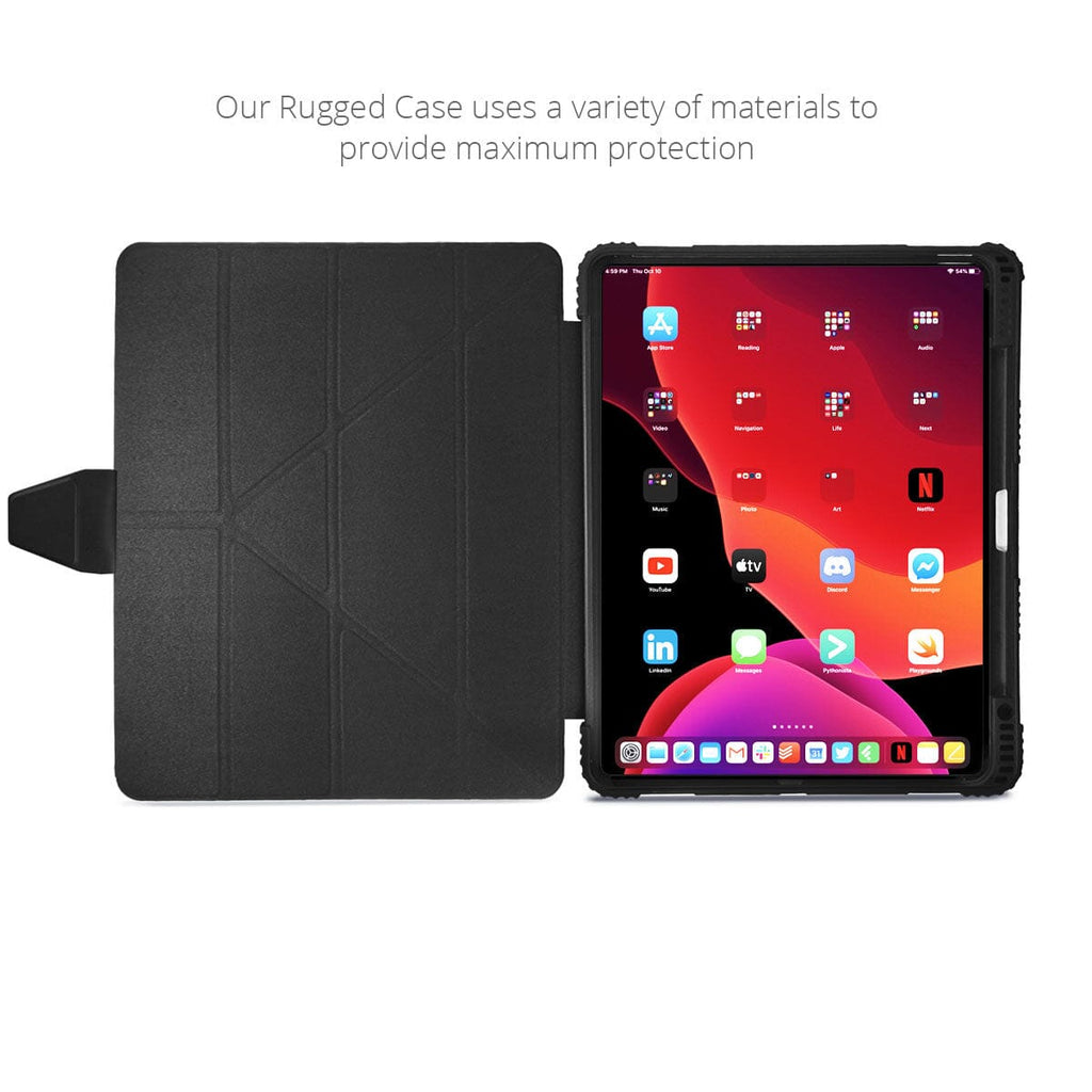 Open view of the MacCase Rugged 13 iPad Pro Case shows the oversized protection for the corners and edges of your 13-inch Apple tablet