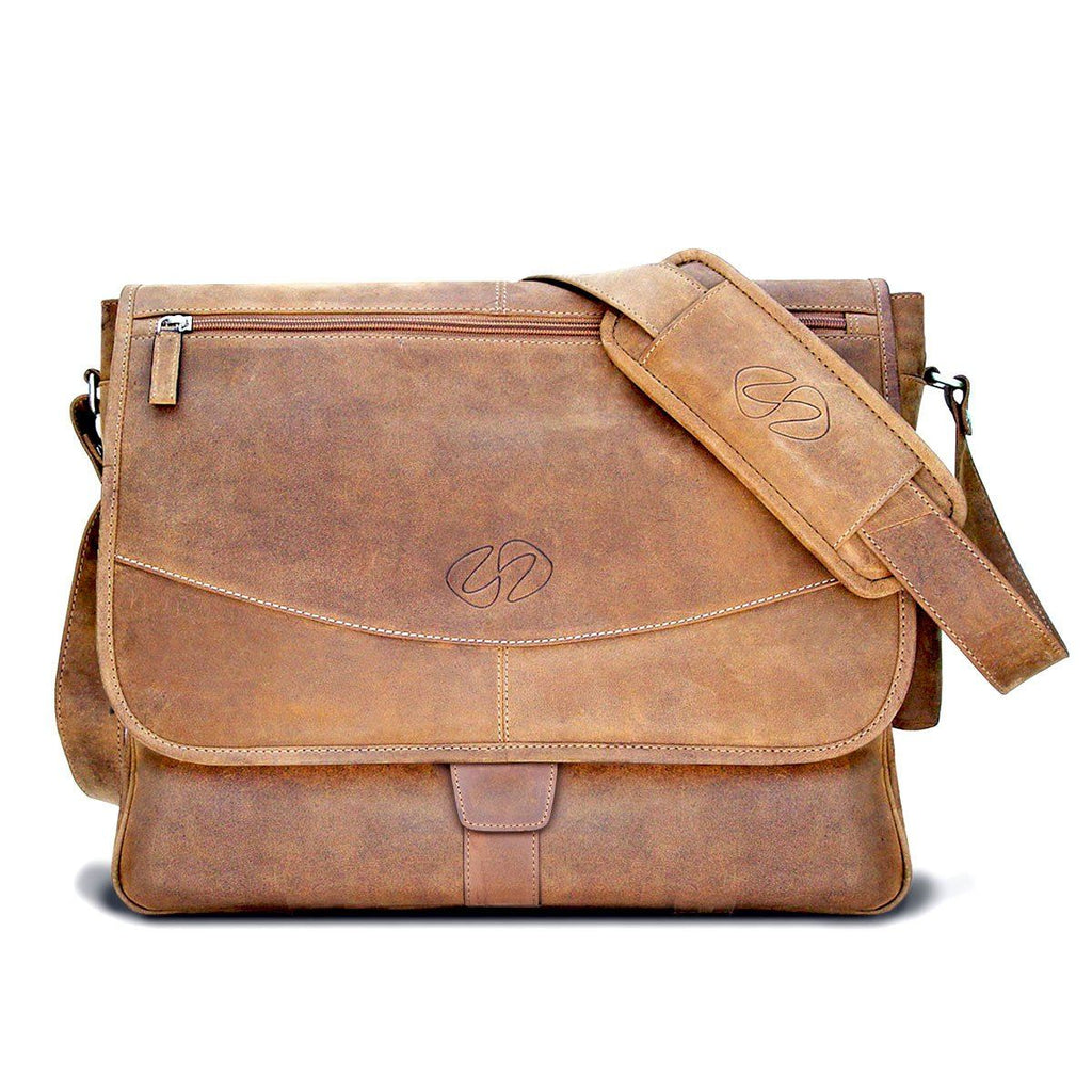 Swatch-Vintage Front View of the MacCase Premium Leather Messenger Bag