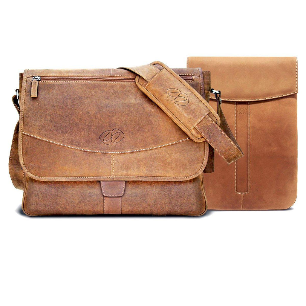 Vintage Leather iPad Messenger Bag