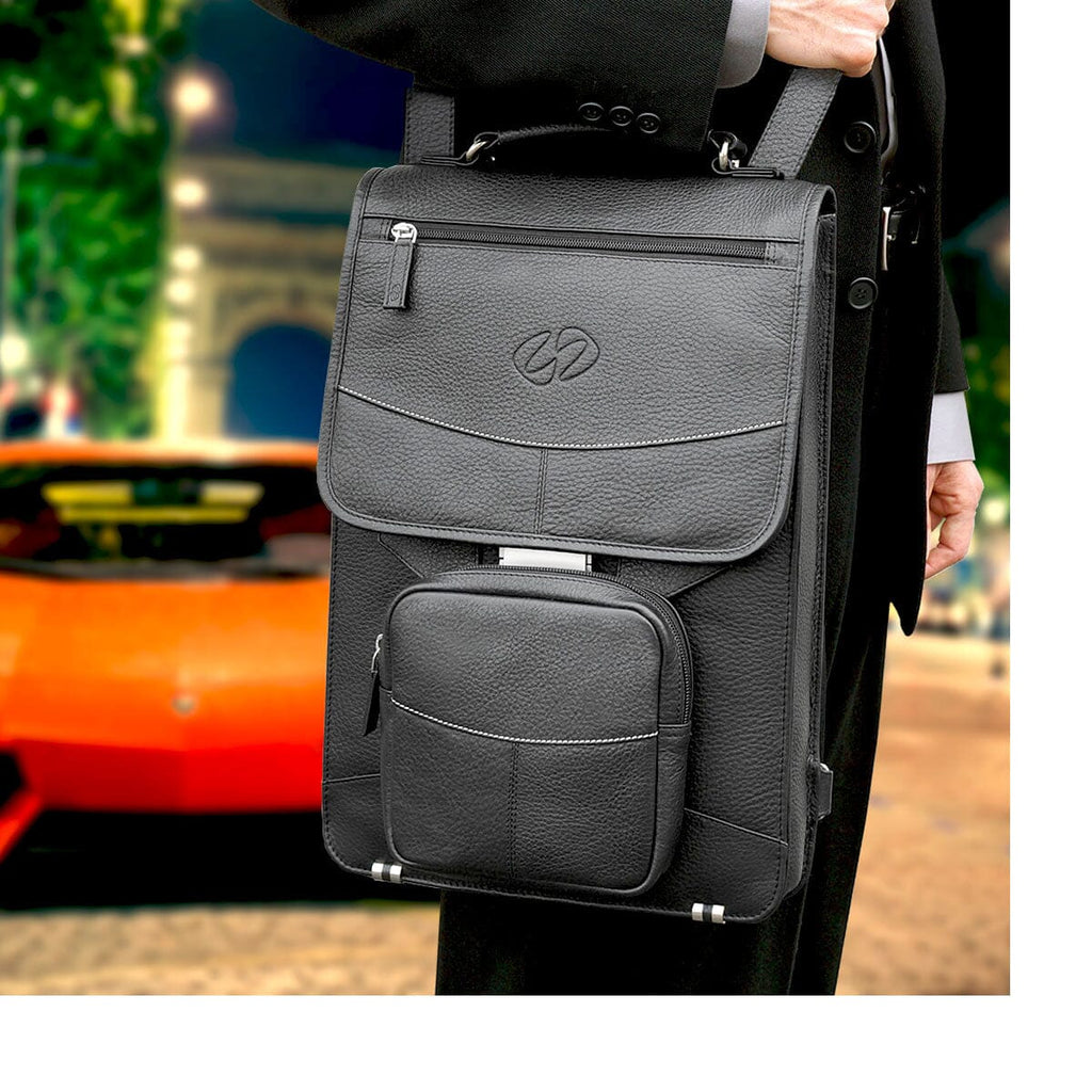 MacCase Premium Leather Briefcase -Black