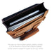 The open view of the MacCase handmade leather laptop Briefcase shown in vintage brown