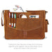 Front view of the MacCase Premium Leather Messenger Bag shown in vintage brown