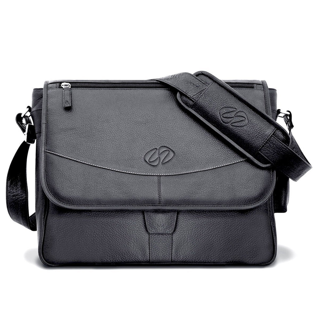 Modern Multicolor Leather Laptop Messenger Bag, Size: Medium
