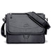 Swatch-Black MacCase Premium Leather Messenger Bag - Front view shown in Black