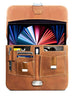 Open view of he iPad Pro Briefcase shown with 2021 M1 equipped 12.9-inch Apple tablet