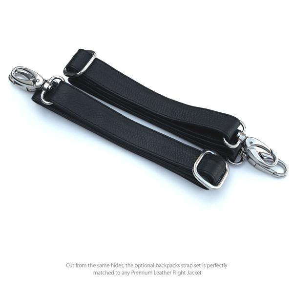 black leather backpack buckle Premium Leather Backpack Strap Set for MacCase Flight Jacket